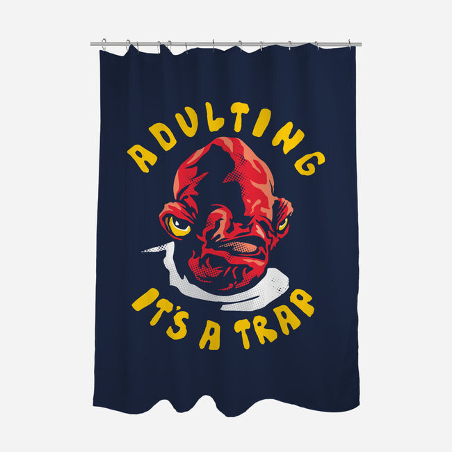 Adulting Its A Trap-None-Polyester-Shower Curtain-arace