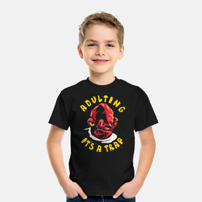 Adulting Its A Trap-Youth-Basic-Tee-arace