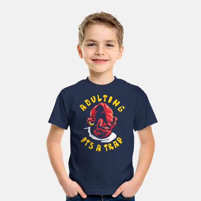 Adulting Its A Trap-Youth-Basic-Tee-arace