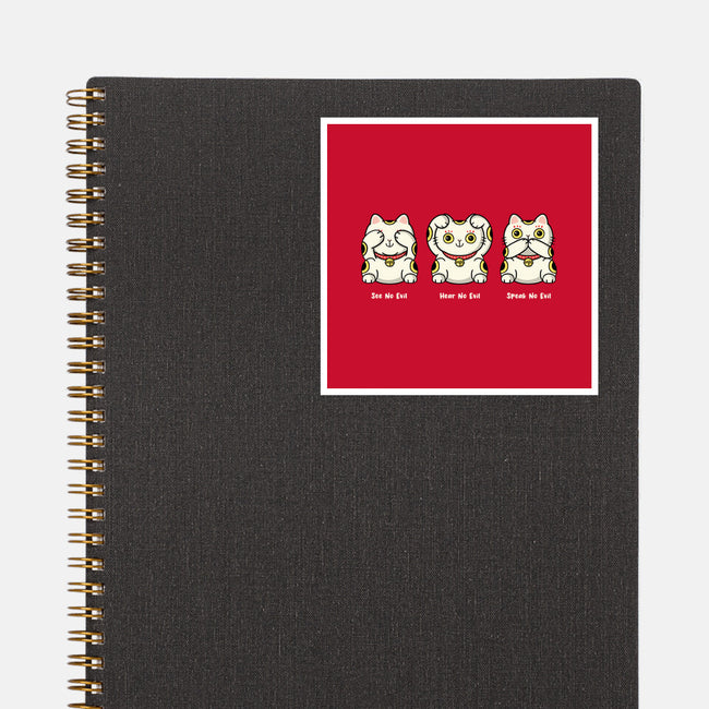 Three Wise Maneki-Neko-None-Glossy-Sticker-Freecheese