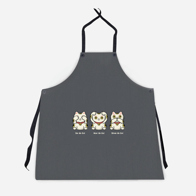 Three Wise Maneki-Neko-Unisex-Kitchen-Apron-Freecheese