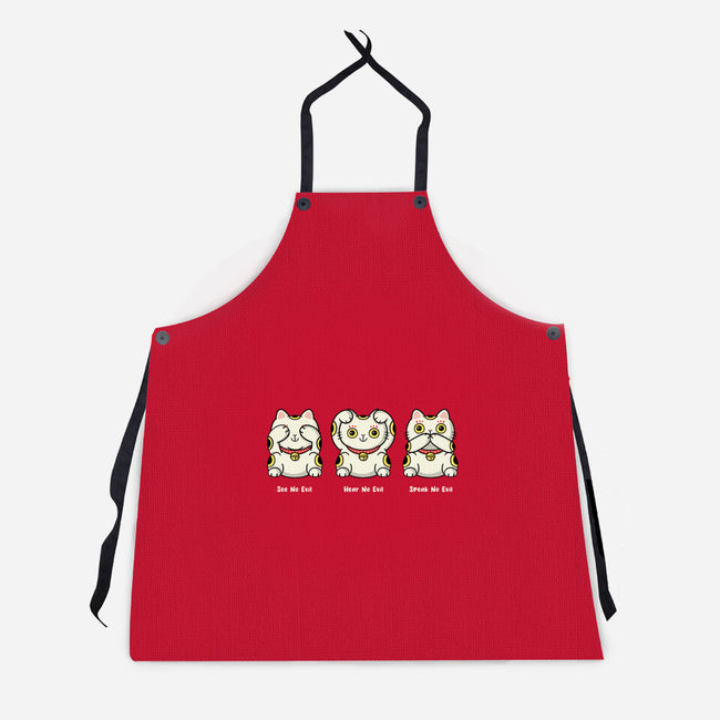 Three Wise Maneki-Neko-Unisex-Kitchen-Apron-Freecheese