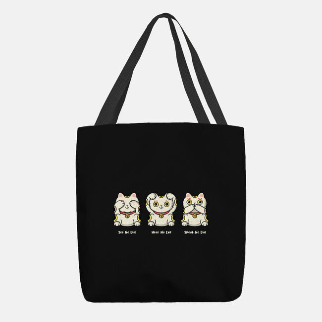 Three Wise Maneki-Neko-None-Basic Tote-Bag-Freecheese