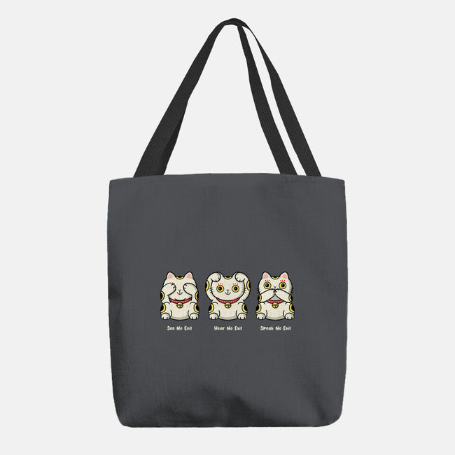 Three Wise Maneki-Neko-None-Basic Tote-Bag-Freecheese