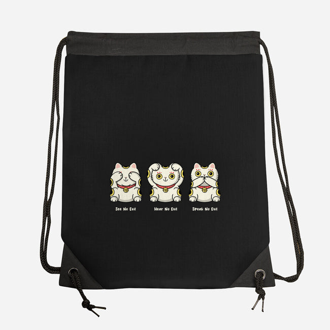 Three Wise Maneki-Neko-None-Drawstring-Bag-Freecheese