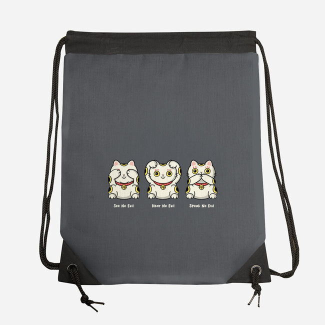 Three Wise Maneki-Neko-None-Drawstring-Bag-Freecheese