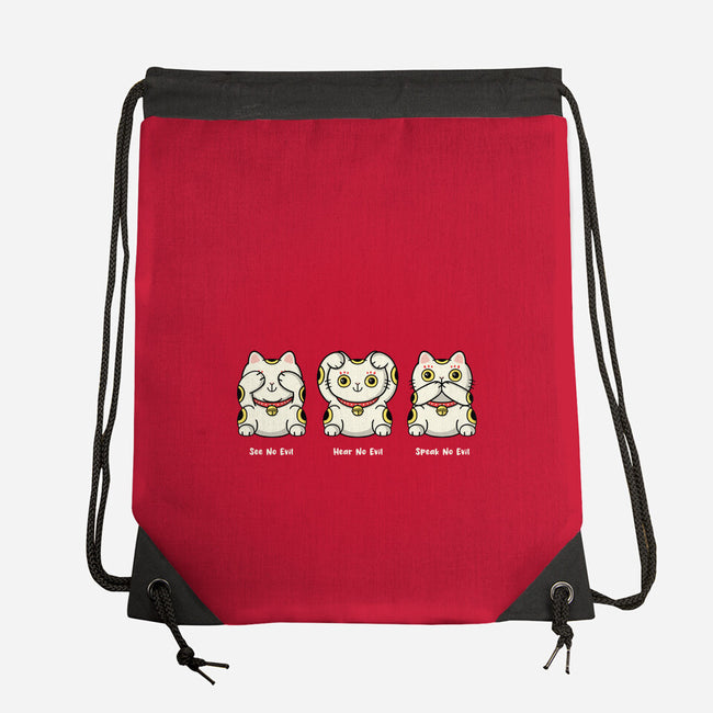 Three Wise Maneki-Neko-None-Drawstring-Bag-Freecheese