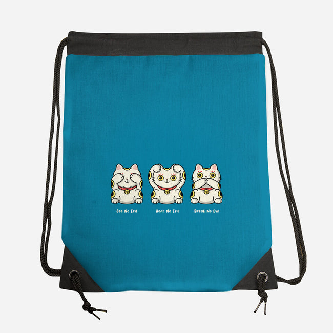 Three Wise Maneki-Neko-None-Drawstring-Bag-Freecheese