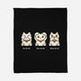 Three Wise Maneki-Neko-None-Fleece-Blanket-Freecheese