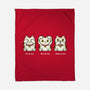 Three Wise Maneki-Neko-None-Fleece-Blanket-Freecheese