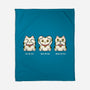 Three Wise Maneki-Neko-None-Fleece-Blanket-Freecheese