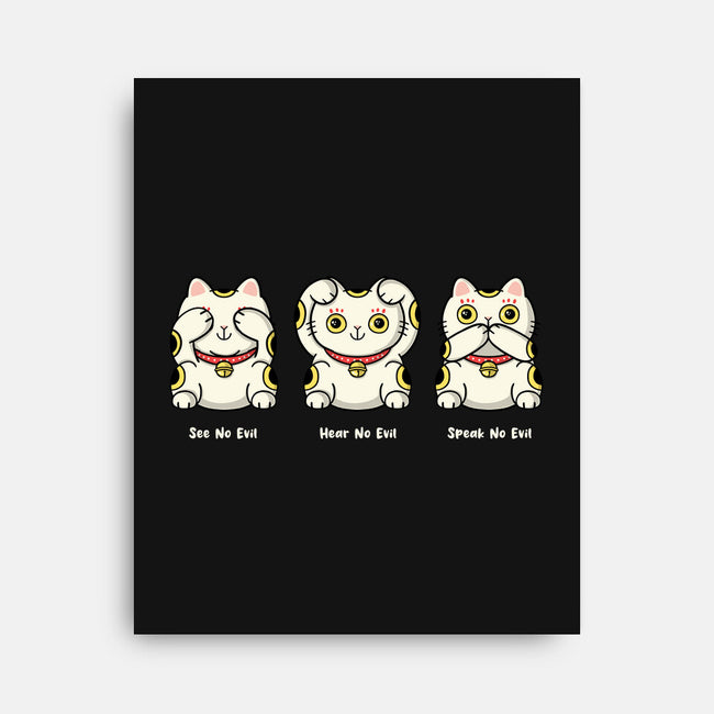 Three Wise Maneki-Neko-None-Stretched-Canvas-Freecheese