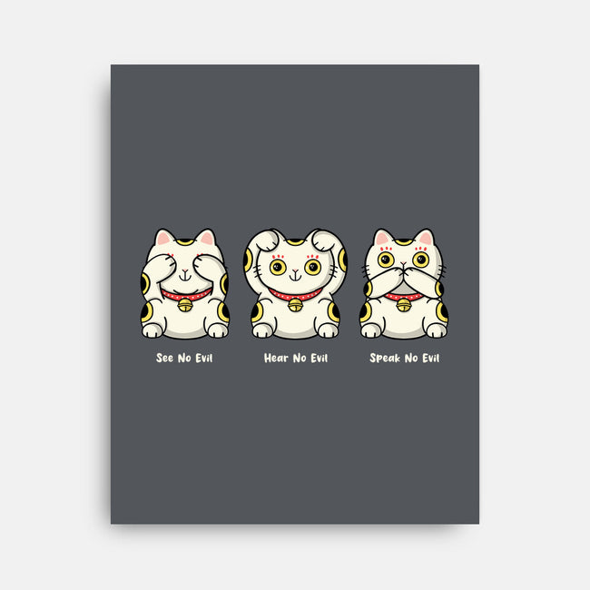 Three Wise Maneki-Neko-None-Stretched-Canvas-Freecheese
