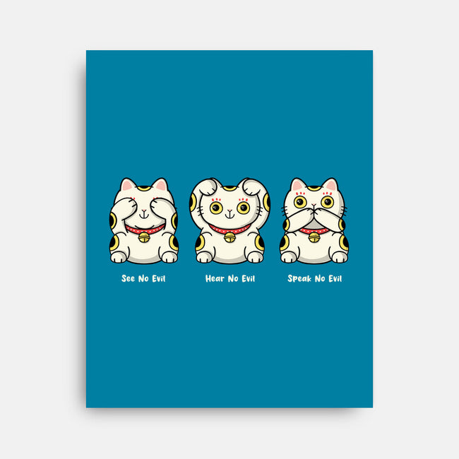 Three Wise Maneki-Neko-None-Stretched-Canvas-Freecheese