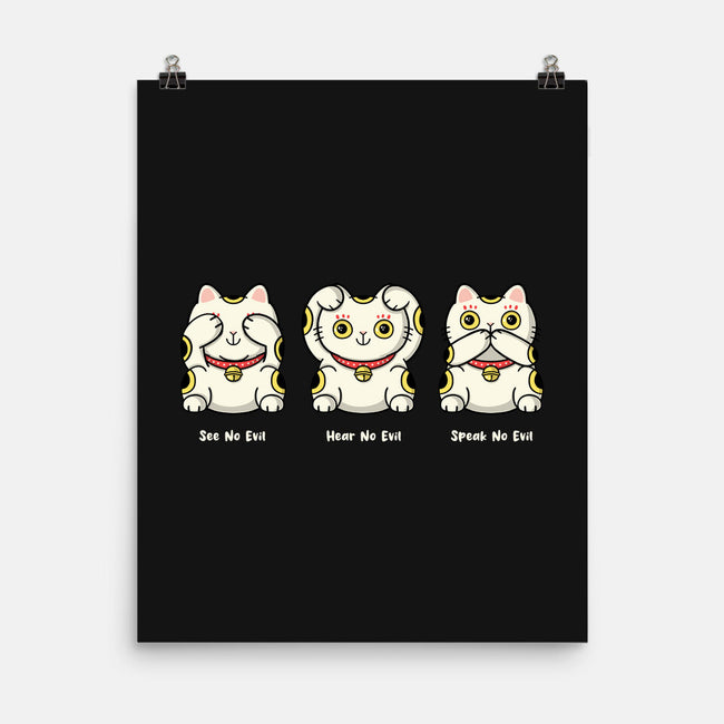 Three Wise Maneki-Neko-None-Matte-Poster-Freecheese