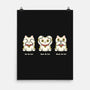 Three Wise Maneki-Neko-None-Matte-Poster-Freecheese