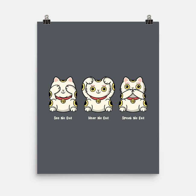 Three Wise Maneki-Neko-None-Matte-Poster-Freecheese