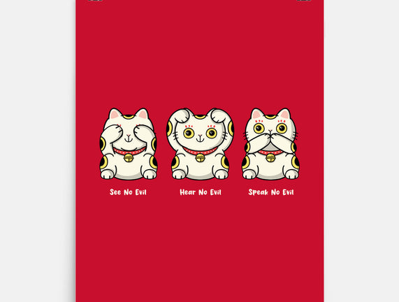 Three Wise Maneki-Neko