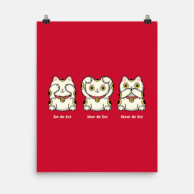 Three Wise Maneki-Neko-None-Matte-Poster-Freecheese