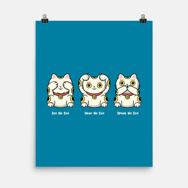 Three Wise Maneki-Neko-None-Matte-Poster-Freecheese