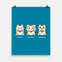 Three Wise Maneki-Neko-None-Matte-Poster-Freecheese