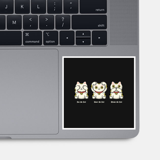 Three Wise Maneki-Neko-None-Glossy-Sticker-Freecheese