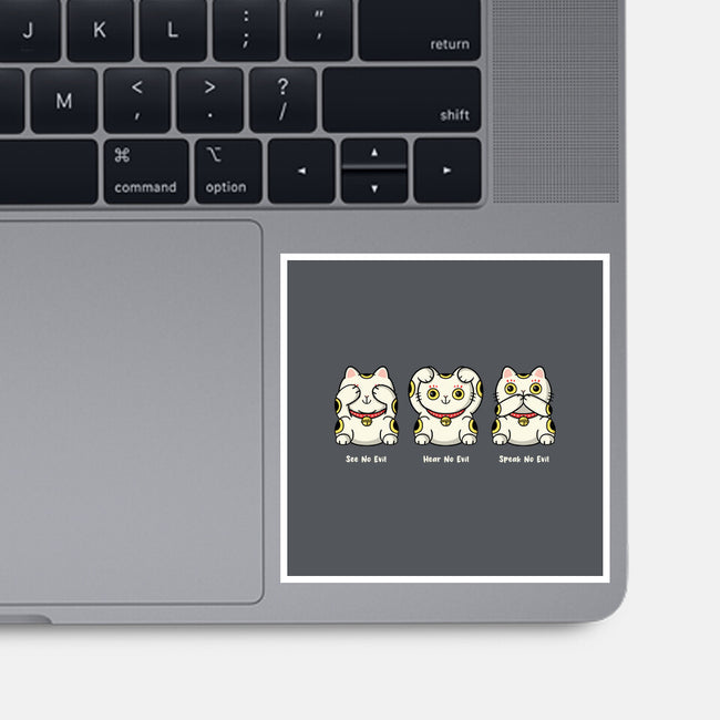 Three Wise Maneki-Neko-None-Glossy-Sticker-Freecheese