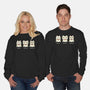 Three Wise Maneki-Neko-Unisex-Crew Neck-Sweatshirt-Freecheese