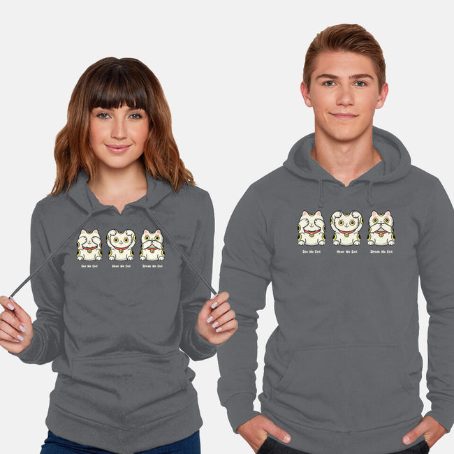 Three Wise Maneki-Neko-Unisex-Pullover-Sweatshirt-Freecheese