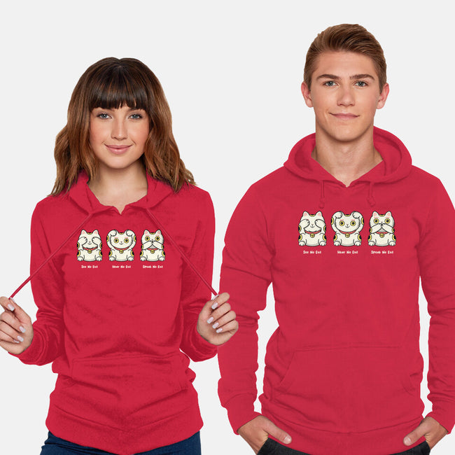 Three Wise Maneki-Neko-Unisex-Pullover-Sweatshirt-Freecheese