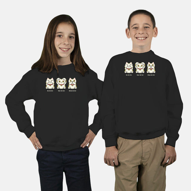Three Wise Maneki-Neko-Youth-Crew Neck-Sweatshirt-Freecheese