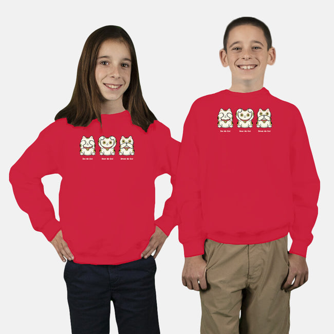 Three Wise Maneki-Neko-Youth-Crew Neck-Sweatshirt-Freecheese