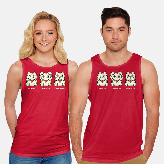 Three Wise Maneki-Neko-Unisex-Basic-Tank-Freecheese