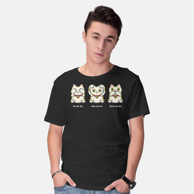 Three Wise Maneki-Neko-Mens-Basic-Tee-Freecheese