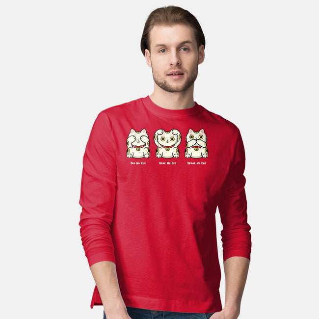 Three Wise Maneki-Neko-Mens-Long Sleeved-Tee-Freecheese