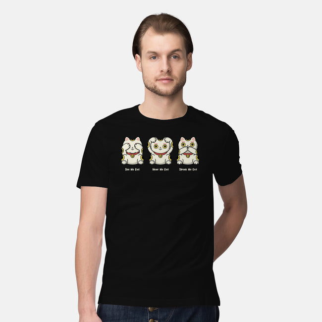 Three Wise Maneki-Neko-Mens-Premium-Tee-Freecheese