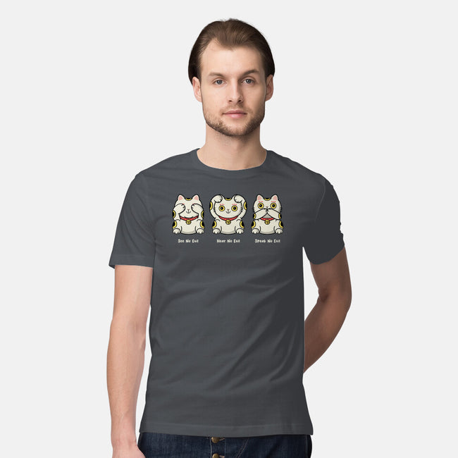 Three Wise Maneki-Neko-Mens-Premium-Tee-Freecheese