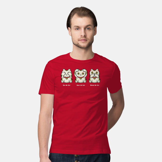Three Wise Maneki-Neko-Mens-Premium-Tee-Freecheese