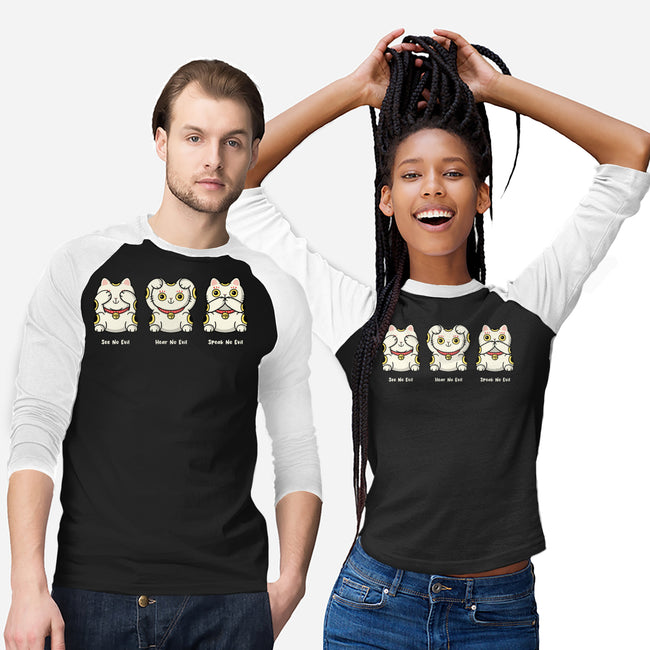 Three Wise Maneki-Neko-Unisex-Baseball-Tee-Freecheese