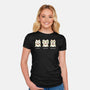 Three Wise Maneki-Neko-Womens-Fitted-Tee-Freecheese