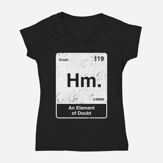 Hm An Element Of Doubt-Womens-V-Neck-Tee-rocketman_art