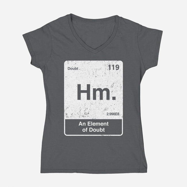 Hm An Element Of Doubt-Womens-V-Neck-Tee-rocketman_art