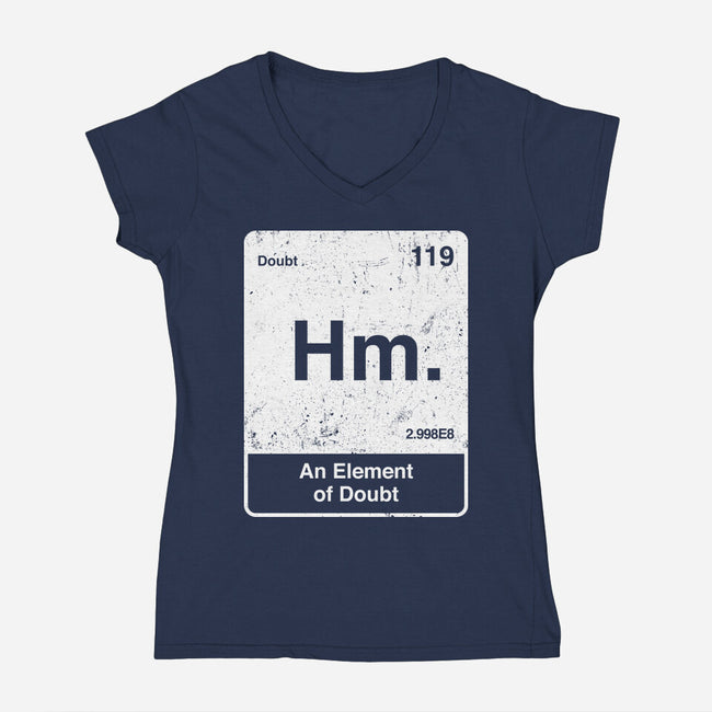 Hm An Element Of Doubt-Womens-V-Neck-Tee-rocketman_art