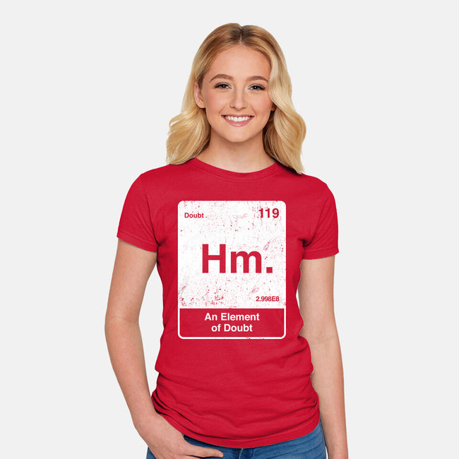 Hm An Element Of Doubt-Womens-Fitted-Tee-rocketman_art