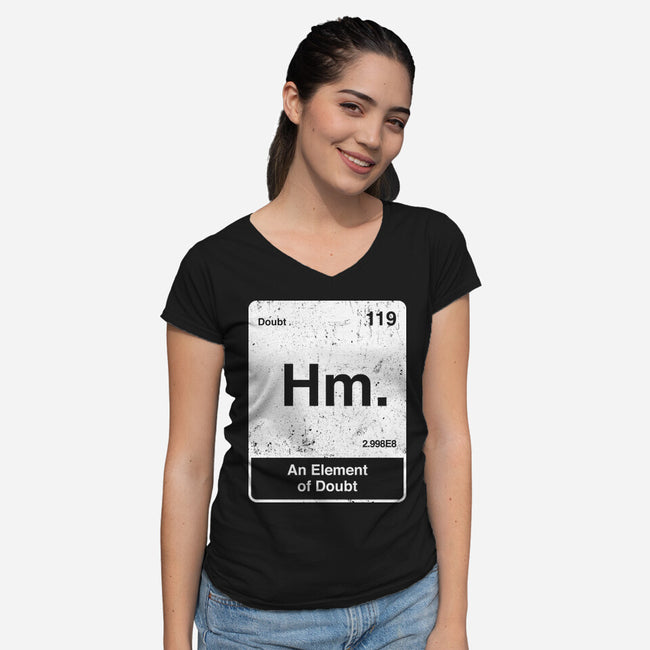 Hm An Element Of Doubt-Womens-V-Neck-Tee-rocketman_art