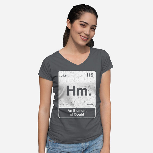Hm An Element Of Doubt-Womens-V-Neck-Tee-rocketman_art