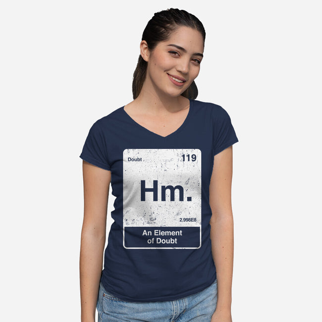 Hm An Element Of Doubt-Womens-V-Neck-Tee-rocketman_art