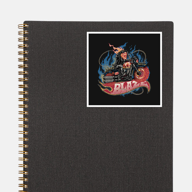 Blazing Skull-None-Glossy-Sticker-glitchygorilla