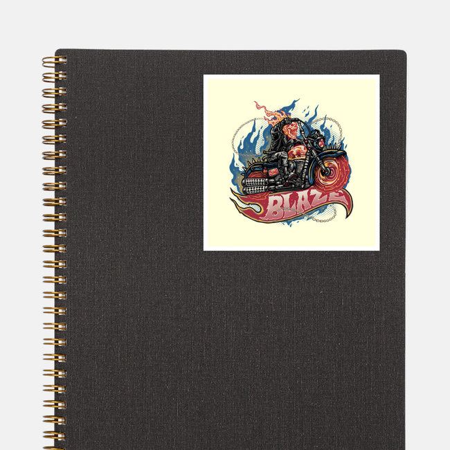 Blazing Skull-None-Glossy-Sticker-glitchygorilla
