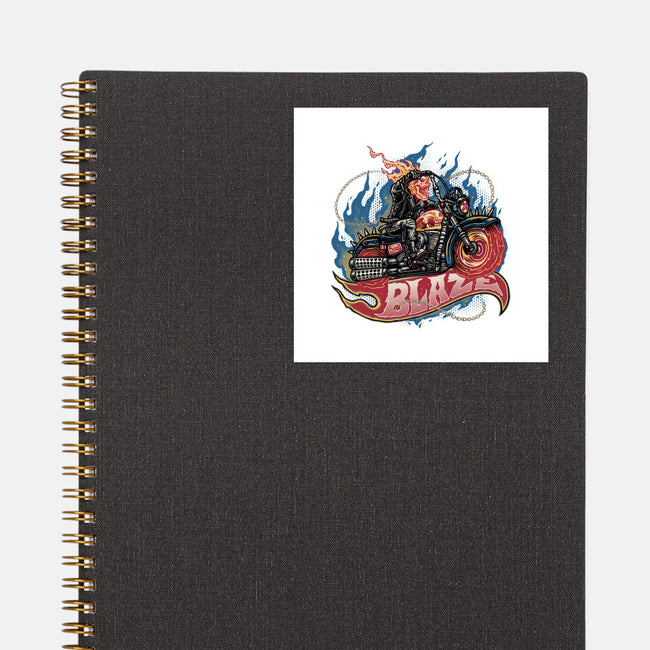 Blazing Skull-None-Glossy-Sticker-glitchygorilla